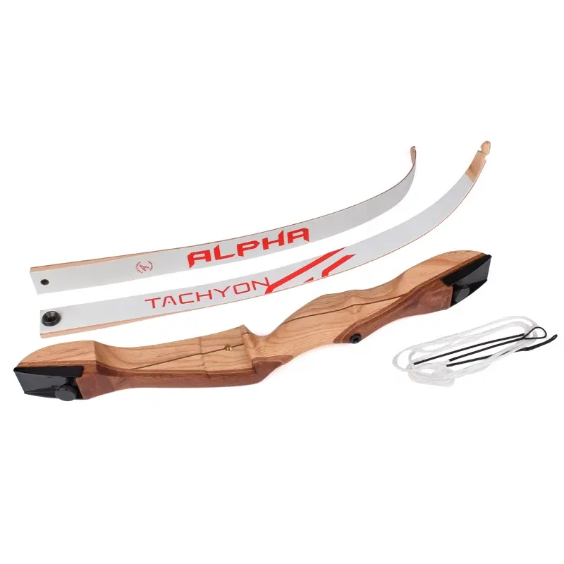 Take down Red cherry wood bow handle, maple glass fiber laminated bow piece, 48 Inch reverse  bow 
