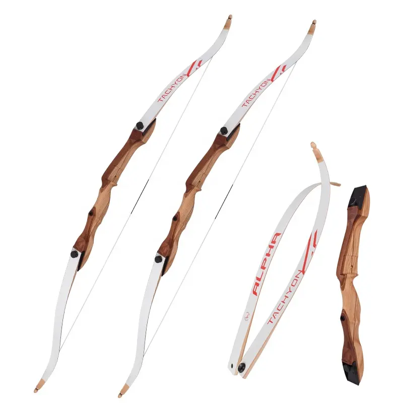 Take down Red cherry wood bow handle, maple glass fiber laminated bow piece, 48 Inch reverse  bow 