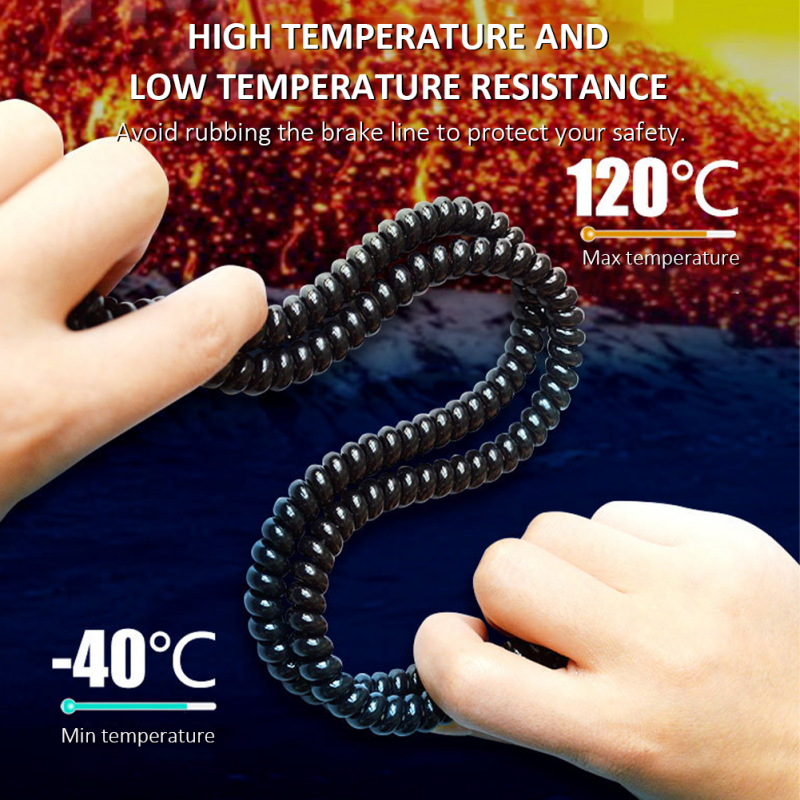 Bicycle brake cable protective cover, spiral spring brake cable winding belt 