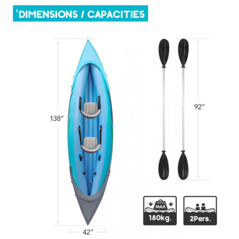 PVC canoe single person water surfing canoe double boat thickened inflatable drift charge paddle pump 