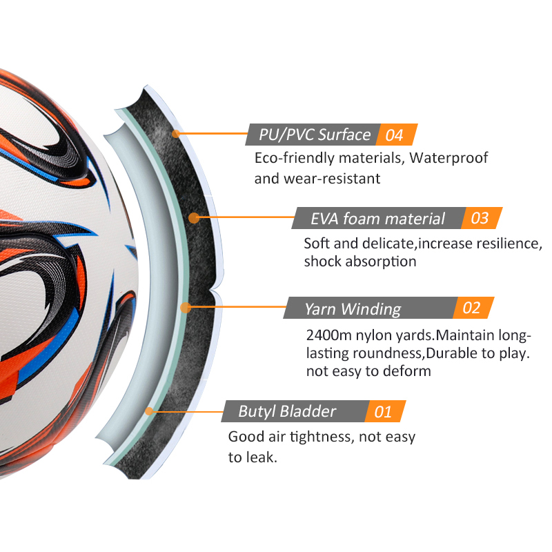 Official PU Size 5 Soft Wear Resistant Soccer Ball Match Training Balls Football for Adult Teens 