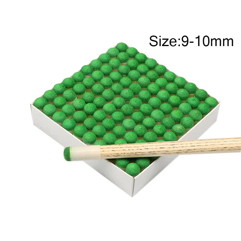 100pcs/box 9mm 9.5mm 10mm 13mm green or gray color Billiard Snooker Push-On Cue Tips 
