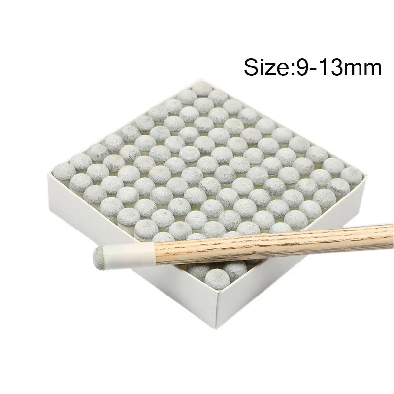 100pcs/box 9mm 9.5mm 10mm 13mm green or gray color Billiard Snooker Push-On Cue Tips 
