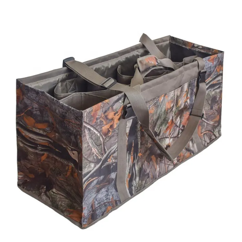 Large Capacity Waterproof Camo 12 Slot Duck Decoy Bag with Adjustable Shoulder Strap 