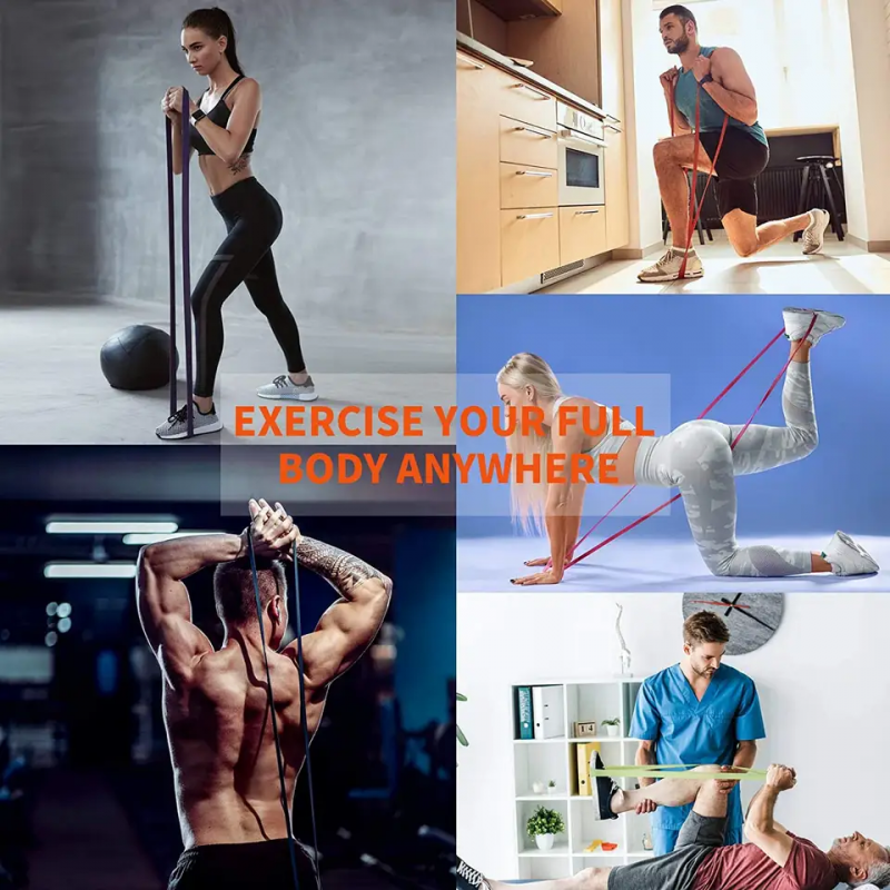 Resistance Band 5 Color Set Pull Band Unisex Yoga Fitness Elastic Band 