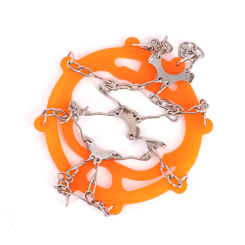 Winter outdoor rock climbing ten teeth 10 teeth non-slip shoe cover crampon chain silicone simple non-slip shoe chain 