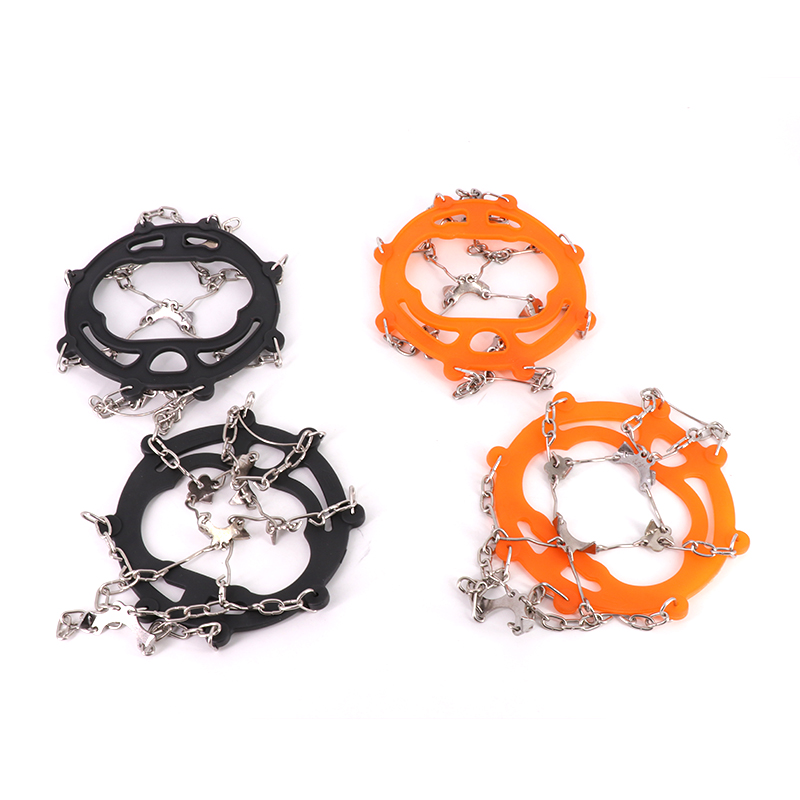 Winter outdoor rock climbing ten teeth 10 teeth non-slip shoe cover crampon chain silicone simple non-slip shoe chain 