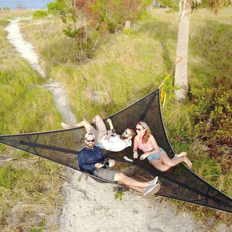 2021 hot-selling outdoor camping multi-person portable triangle hammock 