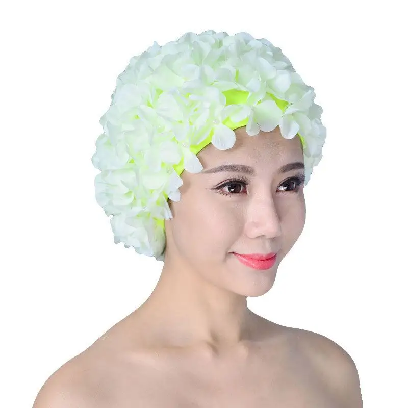 New handmade flower swimming cap adult European and American fashion swimming cap petal hair care swimming cap 