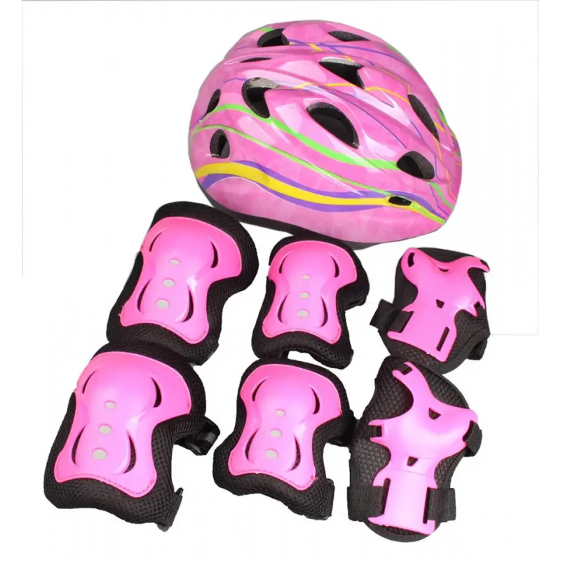 7 pcs Children's helmet protector Balance car bicycle riding skating helmet set 