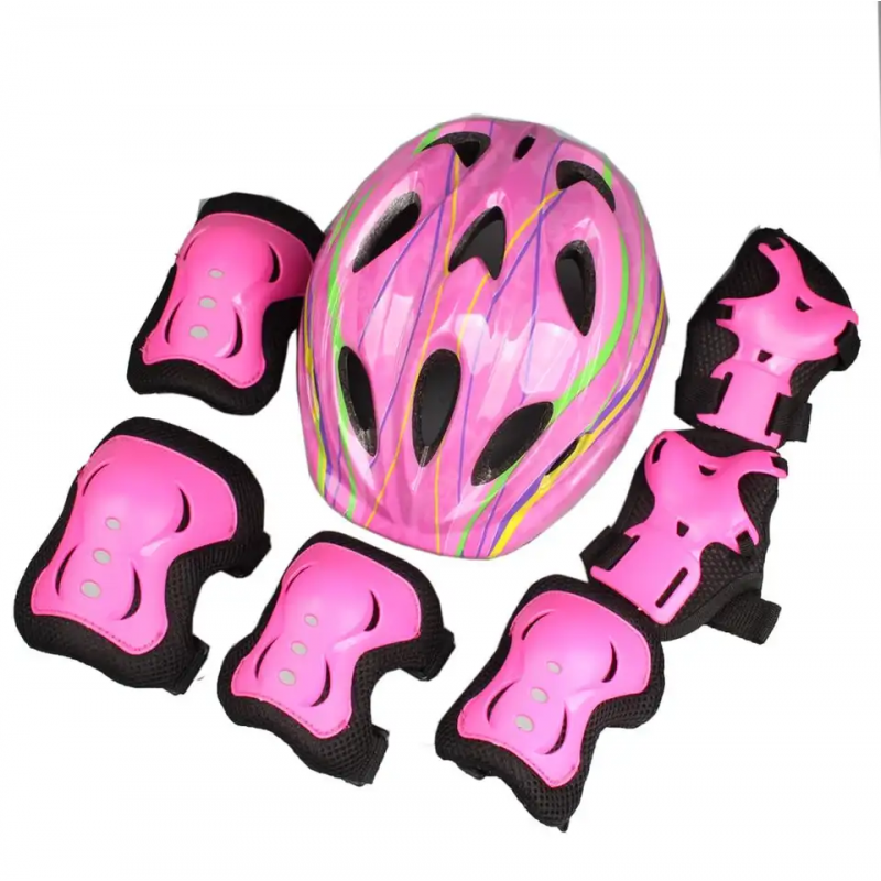 7 pcs Children's helmet protector Balance car bicycle riding skating helmet set 