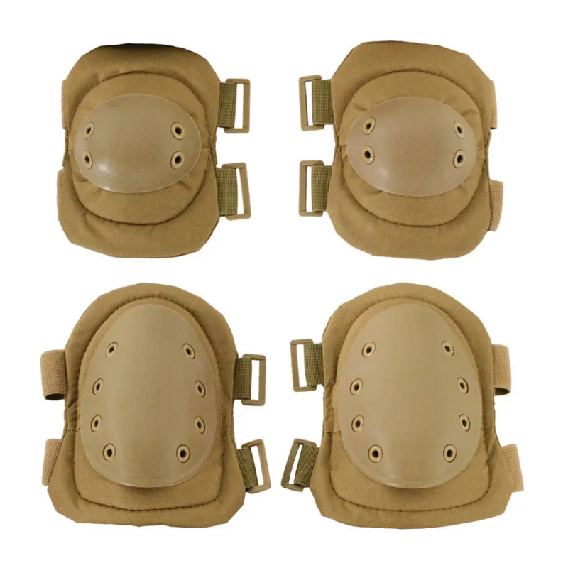 CS tactical knee protector army fan field training four-piece black Hawk riding sports knee protector elbow 