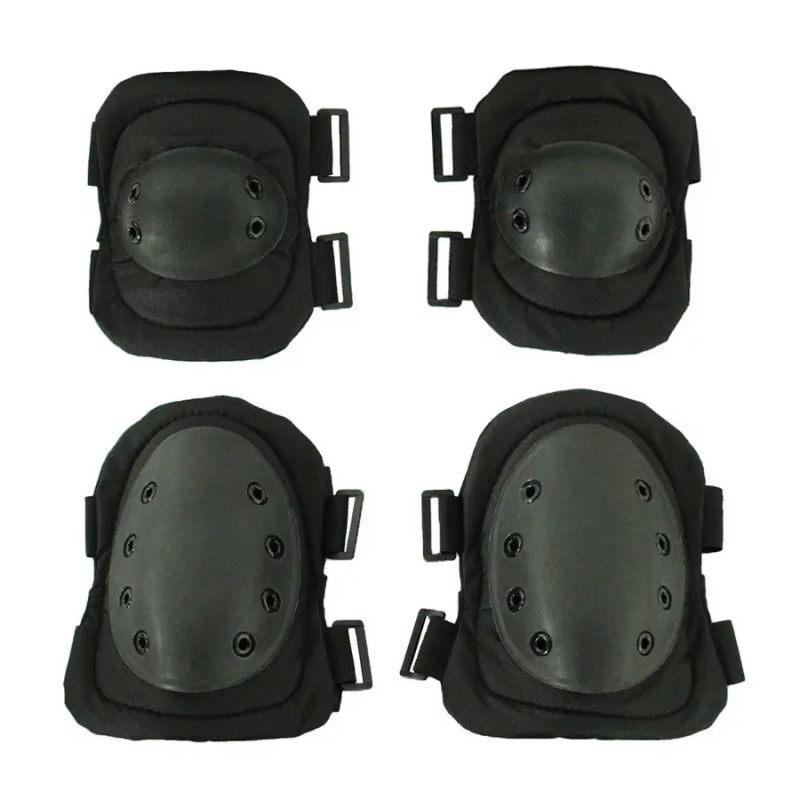 CS tactical knee protector army fan field training four-piece black Hawk riding sports knee protector elbow 
