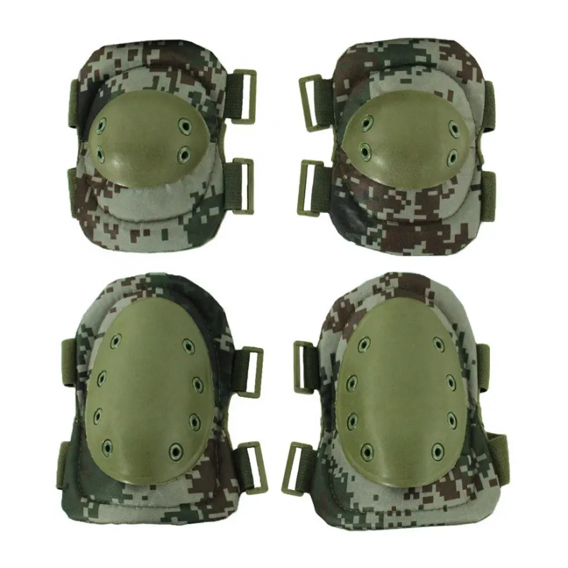 CS tactical knee protector army fan field training four-piece black Hawk riding sports knee protector elbow 