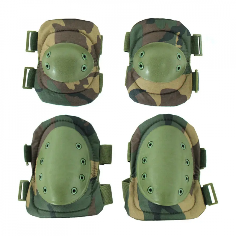 CS tactical knee protector army fan field training four-piece black Hawk riding sports knee protector elbow 