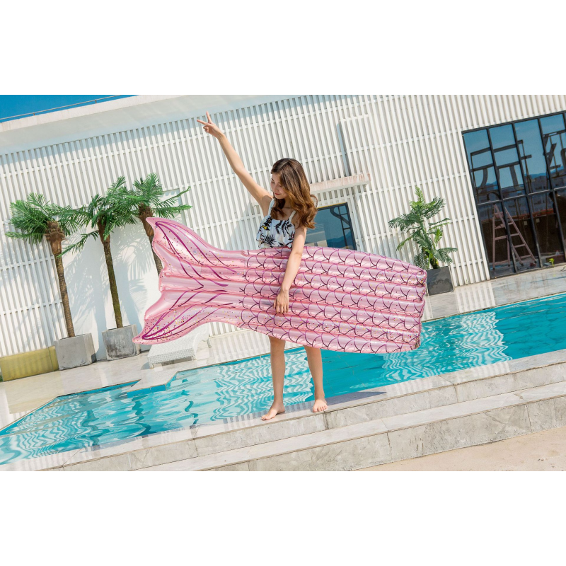 Inflatable sequins mermaid floating row fish tail water floating row 